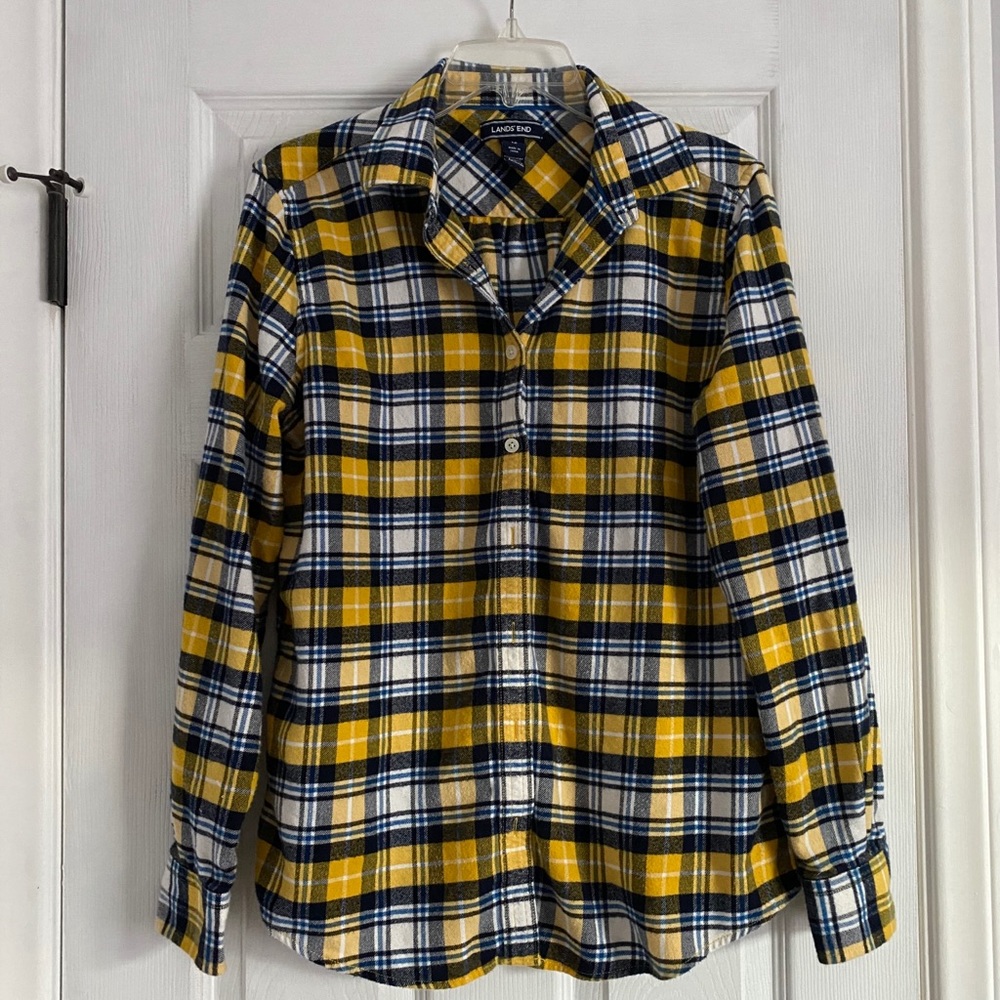 Yellow/Blue/White Plaid Flannel